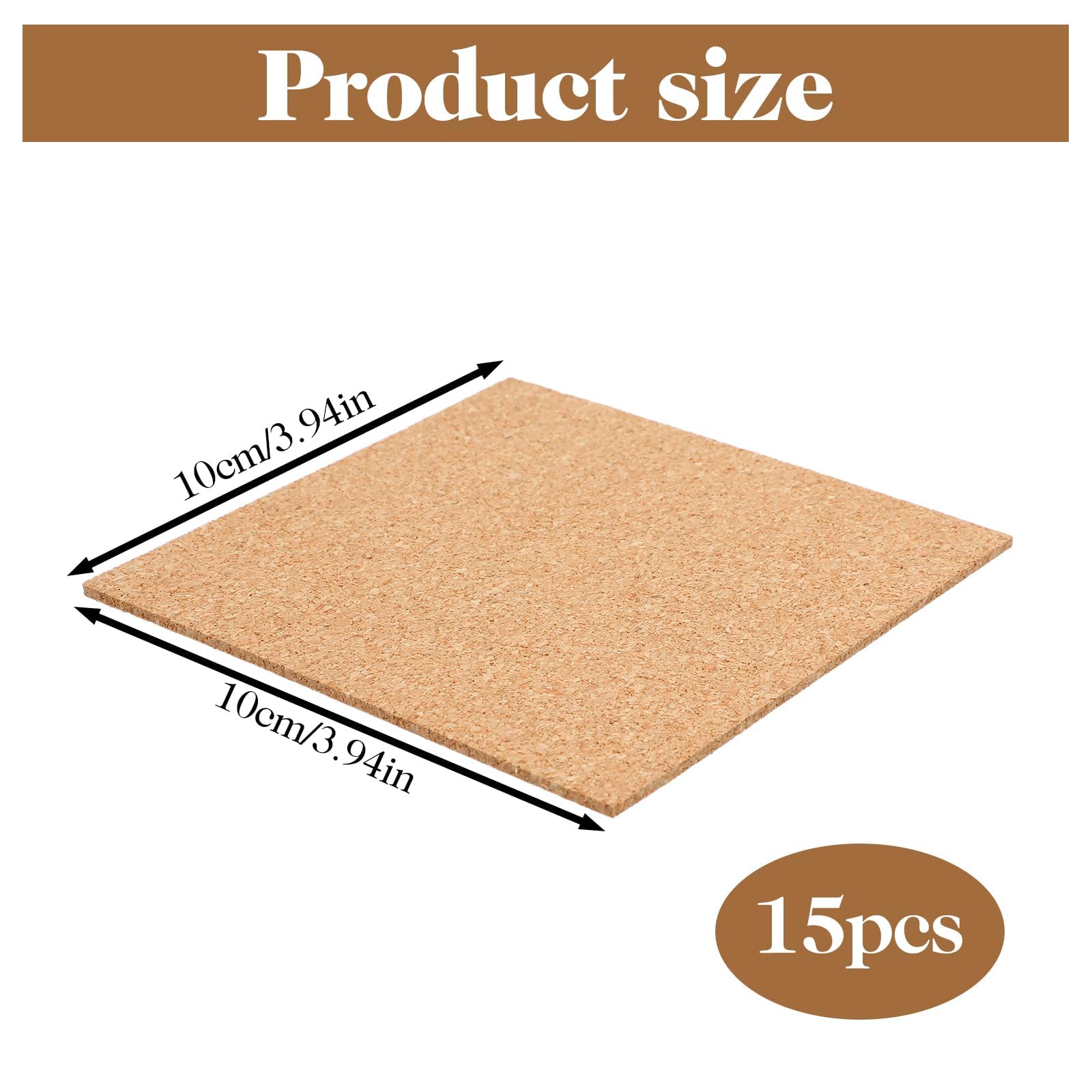 Indusoire 15PCS Coasters Set, Adhesive Backing DIY Craft Sheets for Table Protection, Reusable Home Office Desk Mats, Durable Functional Square Boards