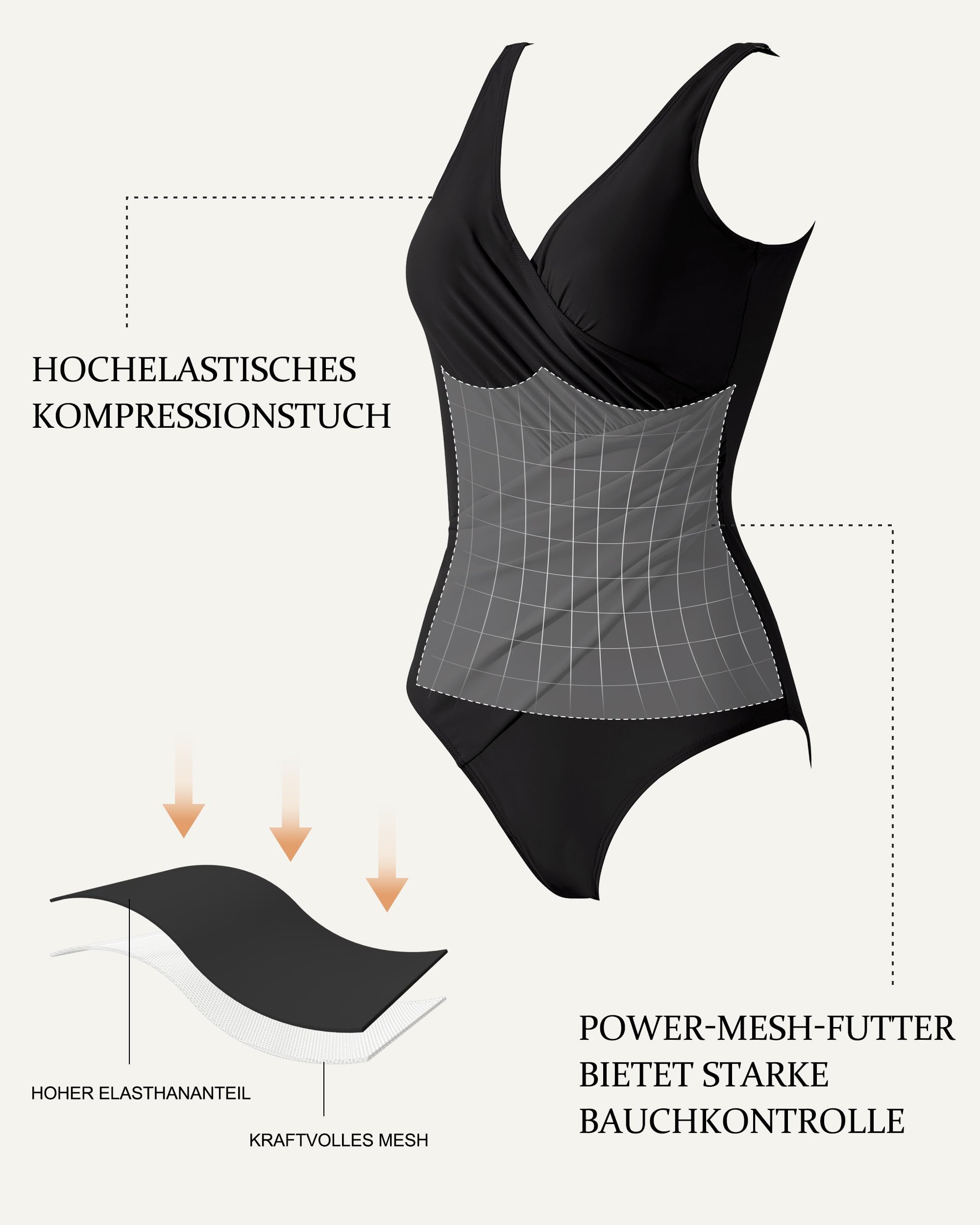 RXRXCOCO Costume da bagno sexy da donna con scollo a V, stile pancia, costume da bagno con coppe