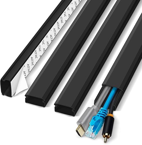 Miniatura 7 de Ocultador de cables de TV de 62.8 pulgadas, pared de gestión de cables oculta, cable negro ocultador, corrector de cable pintable para TV montado en