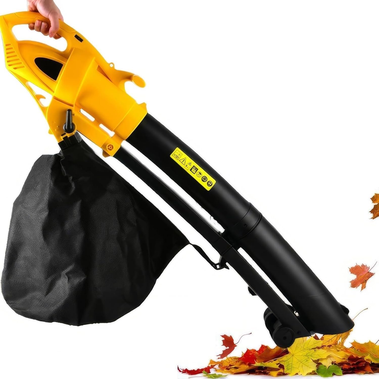 Soplador de hojas para jardín, aspirador y triturador de hojas, soplador eléctrico para exteriores de 3000 W con 6 modos de velocidad, bolsa recolectora de hojas de 35 L, soplador de hojas para el c