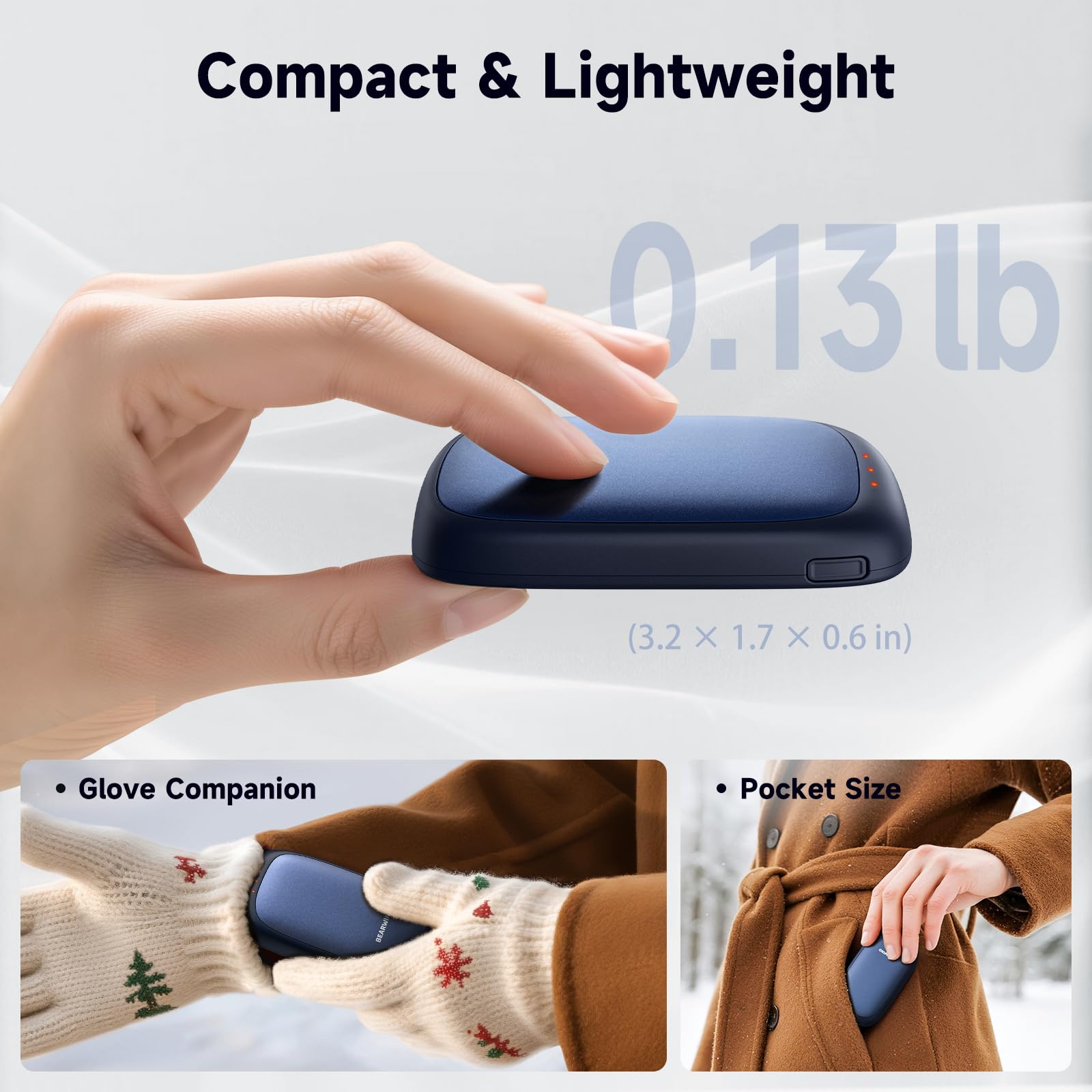 Scaldamani elettrici ricaricabili – Confezione da 2 scaldamani magnetici tascabili con chip AI, attrezzi da caccia portatili, riutilizzabili per l'inverno, idee regalo per uomini, donne