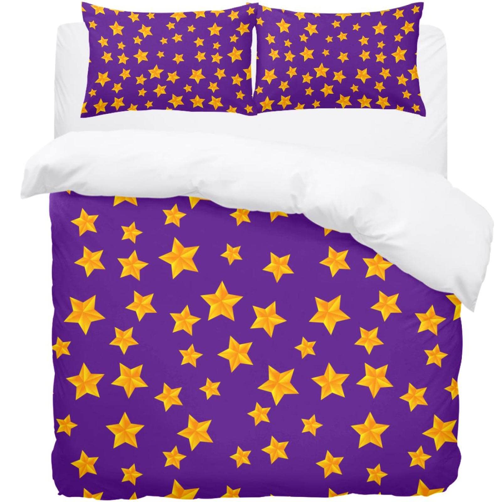 Taies d'oreiller et housse de couette violette parure de lit élégante
