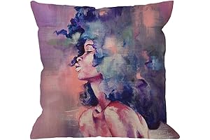 HGOD DESIGNS Africa Pillow Case, Pleasing Watercolor Purple Woman Design