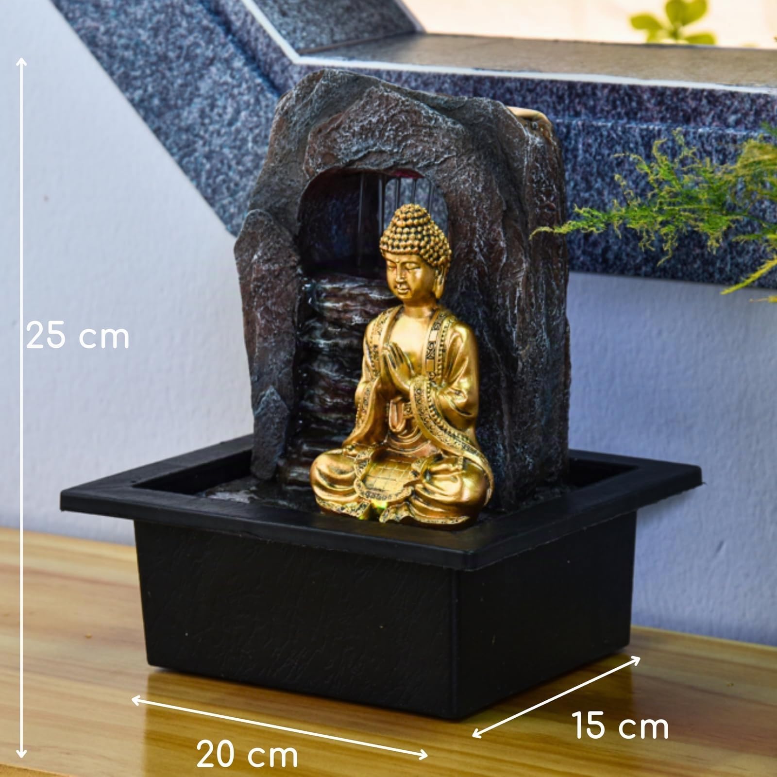 Zen&Light SC 1707 Buddha Zen Dao - Fontana, resina 21 x 17 x 25 cm, bronzo, 1 pz.