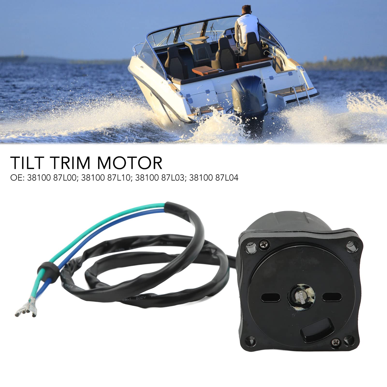 Motore di Inclinazione da 12 V, Struttura in Metallo e ABS, Ricambio per Modelli Fuoribordo DF70 DF85 DF90, Installazione Semplice e Prestazioni Elevate