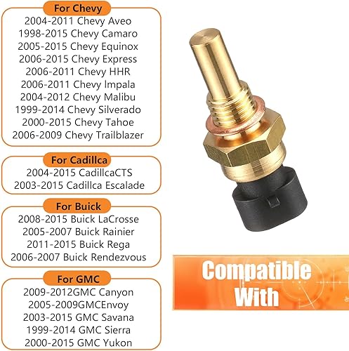 Miniatura 7 de 1 sensor de temperatura del refrigerante del motor de automóvil, reemplazo de sensor de temperatura resistente al agua, compatible con Delphi OEM