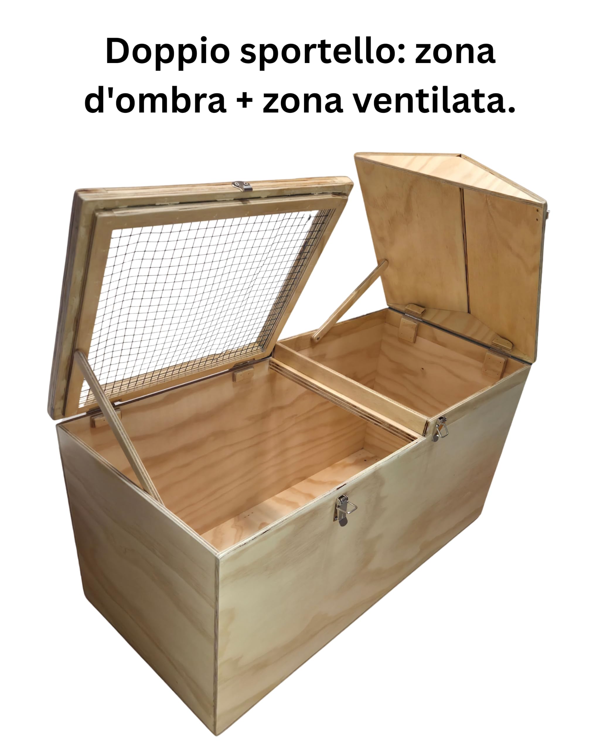 Terrario Tartarughe Terra da Esterno, adatto al Letargo, Casetta per Tartarughe di Terra in Legno d'Abete Fenolico con Vernice Protettiva