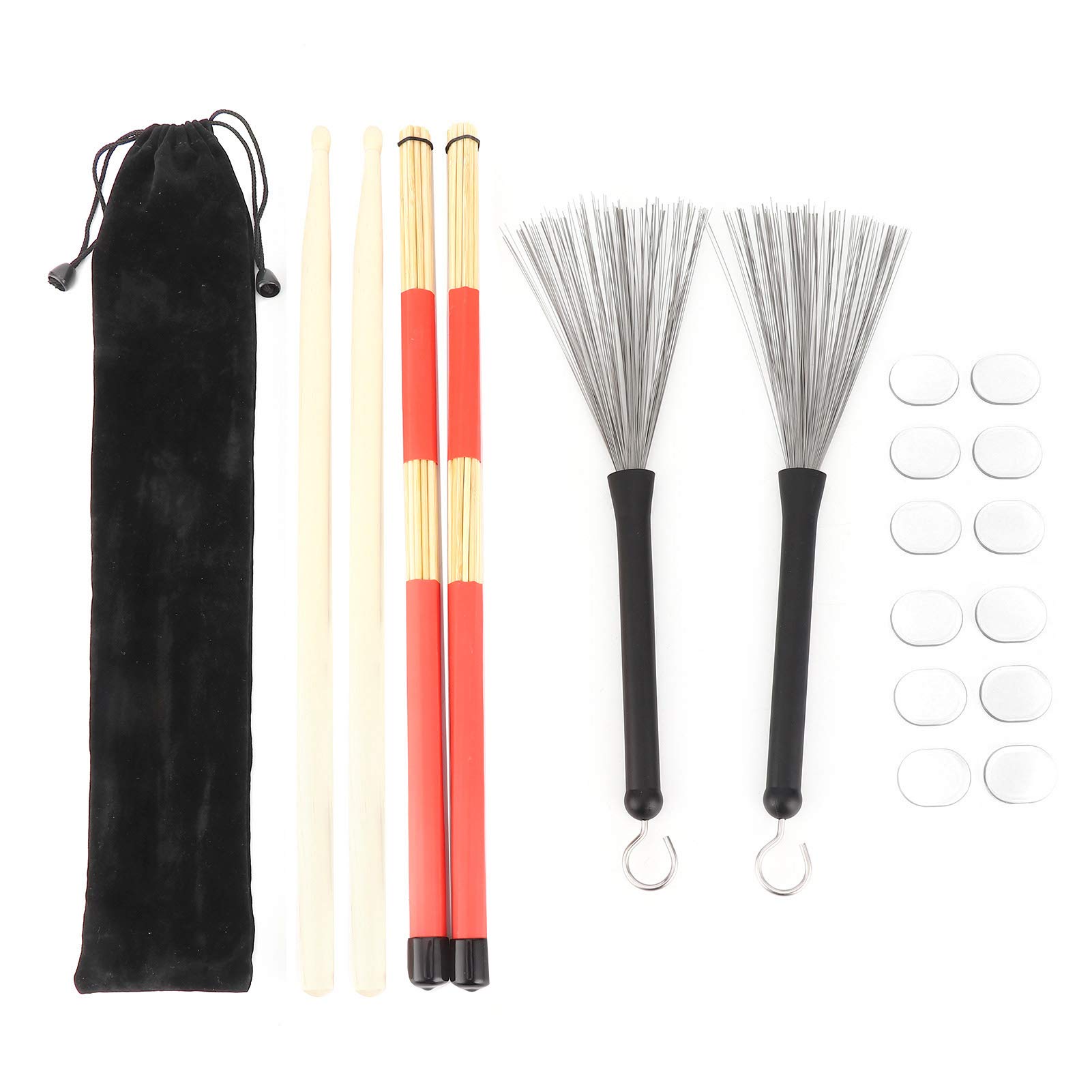 Drum Damper, Comfortable Grip Drum Rute Fine Texture with a Velvet Pouch for Provide Protection for Carry(M02757 transparent, blue)