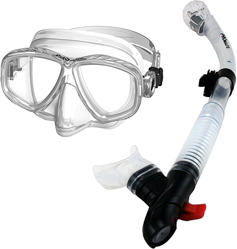 Miniatura 7 de Promate Máscara de purga de snorkel y conjunto combinado de snorkel seco (SCS0096) Verde No Rx,Todo Negro No Rx,Negro No Rx,Claro No Rx,Rosa No