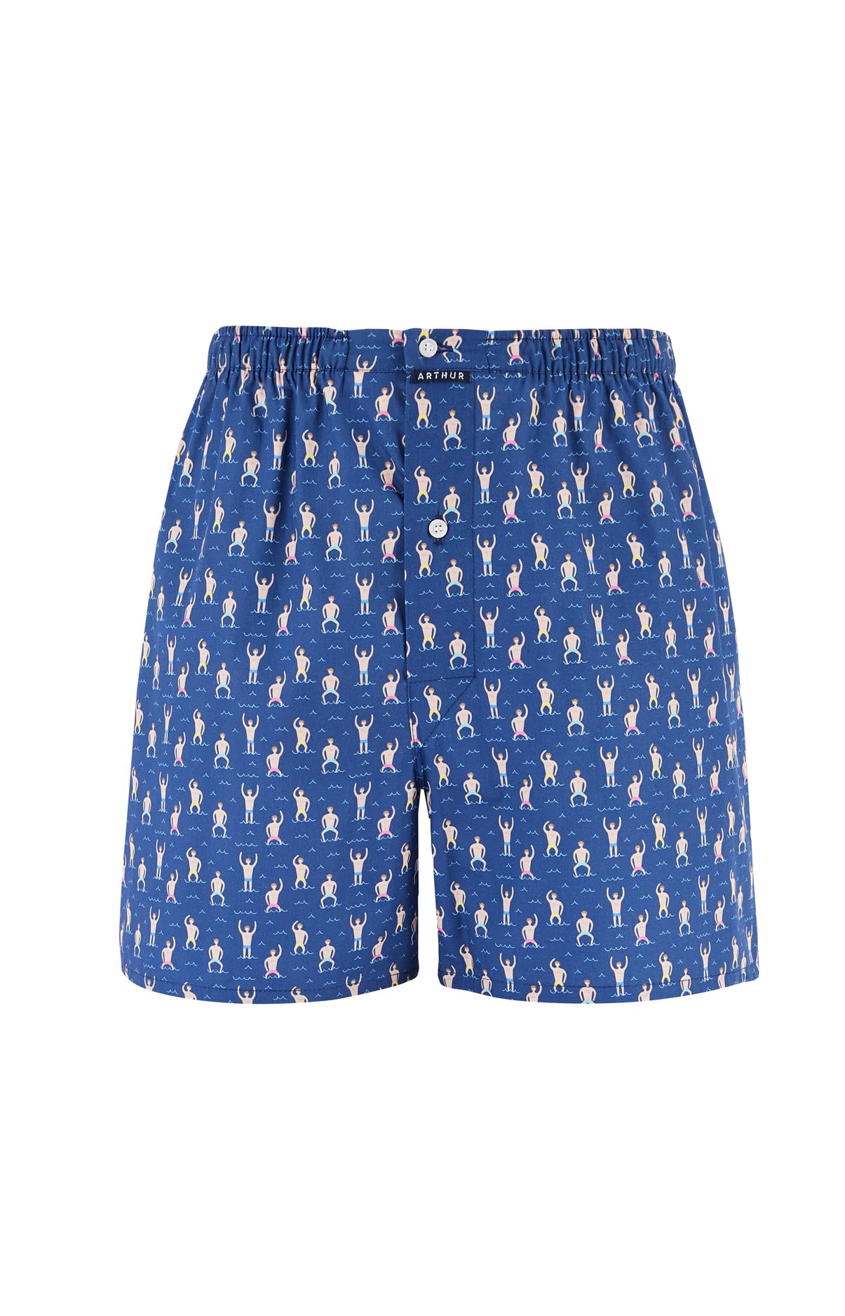 ARTHUR - Caleçon Homme - 100% Coton Bio Doux - Coupe Ample et Confortable - Motif Fantaisie