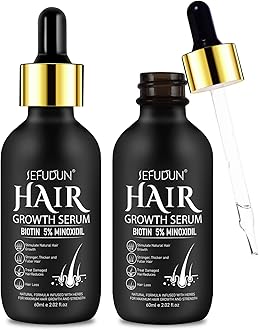 2Pack 5% Minoxidil for Men & Women, Minoxidil for Women Hair Growth, Minoxidil for Men Beard, Natural Hair Regrowth Treatment for Hair Loss Hair Thinning, Thicker Fuller Healthier Hair
