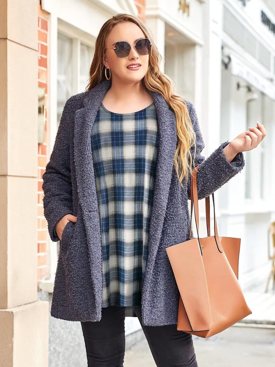 LARACE 3/4 Sleeve Shirts for Women Plus Size Tunic Dressy Top Loose Fit Flare T-Shirt - Image 2