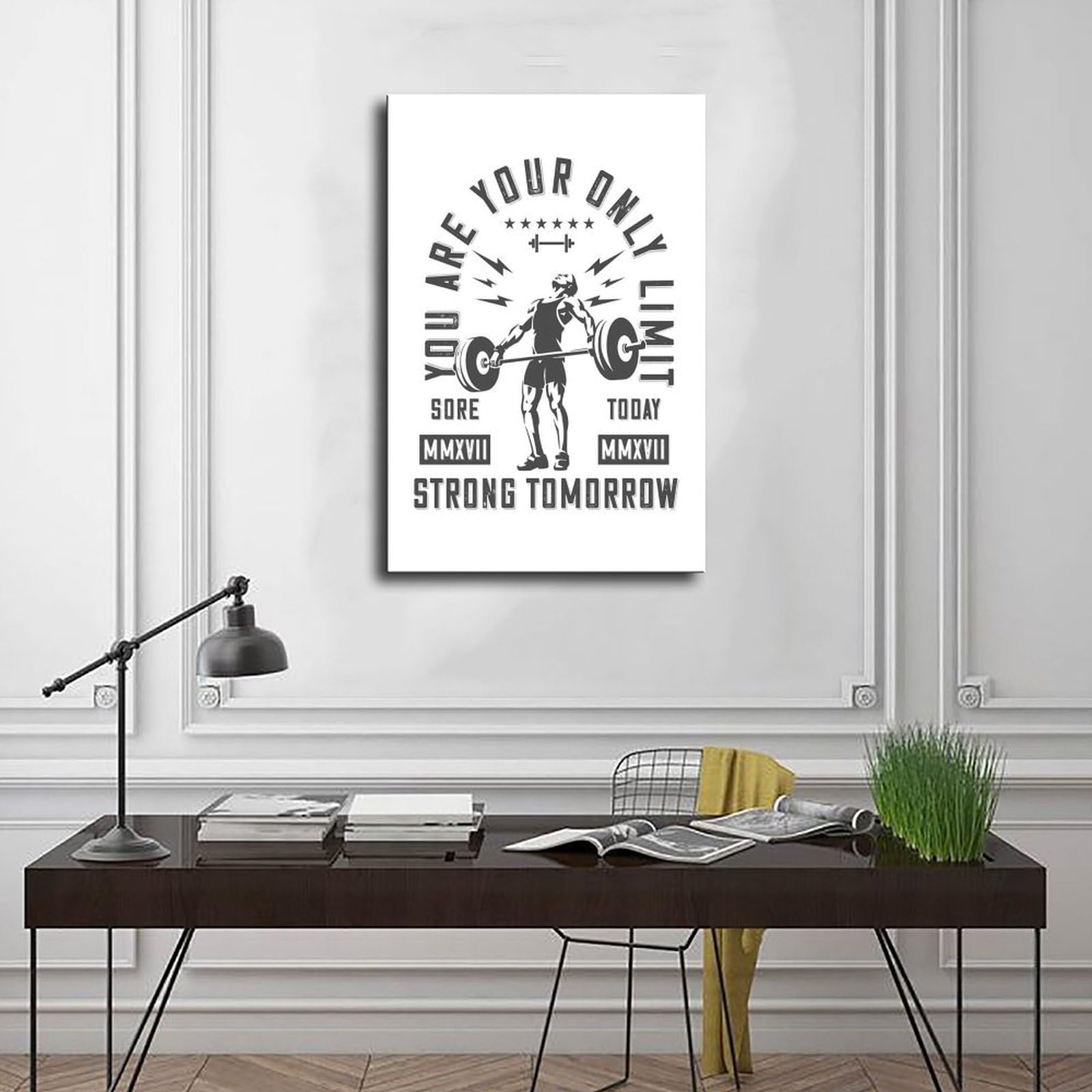 Póster motivacional con texto en inglés "You Are Your Only Limit" con cita moderna de ejercicio físico para decoración de gimnasio, hogar, estudio, oficina, 60 x 90 cm