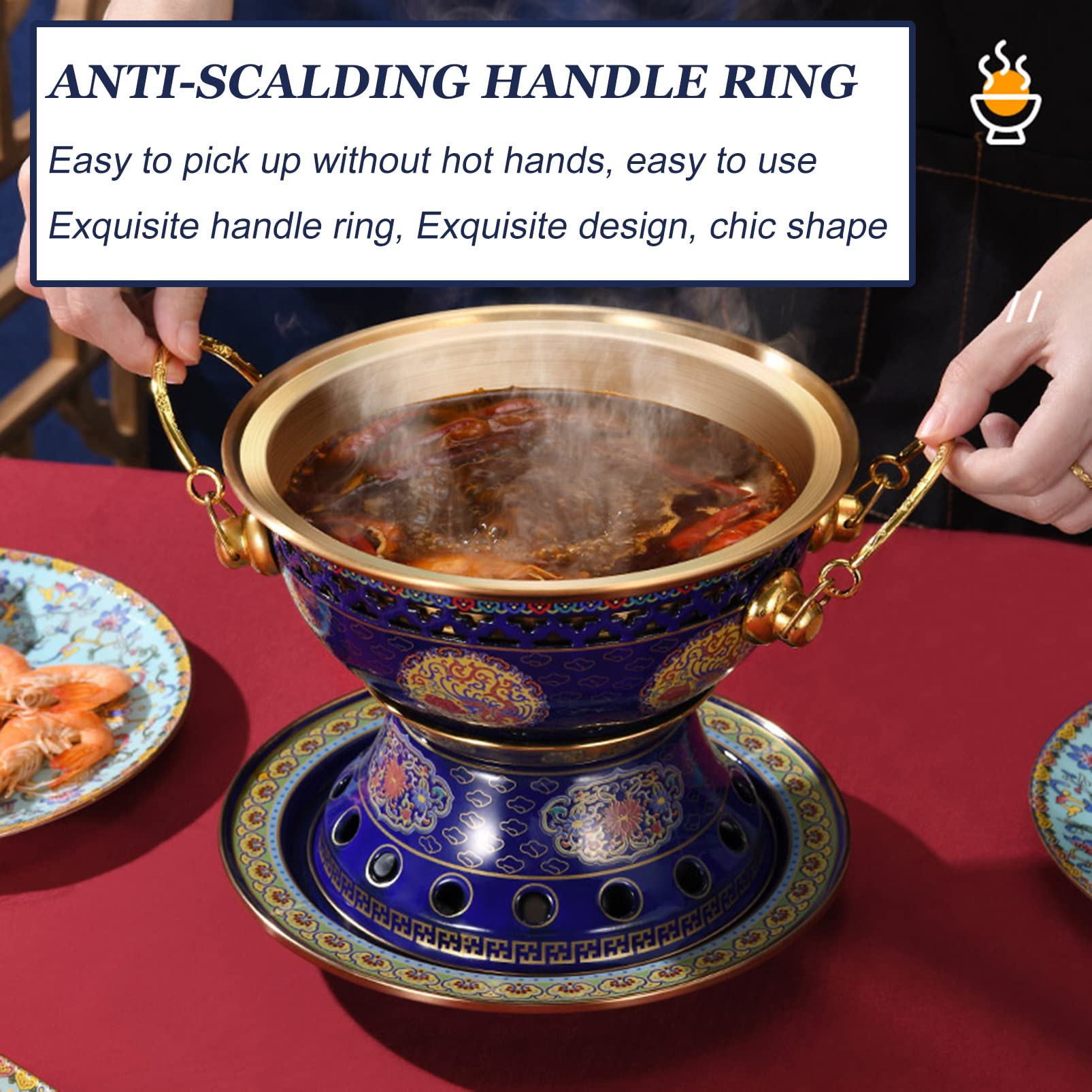 Chinesischer Eintopf Mini Alkohol Shabu Shabu Hot Pot, Fleisch Fondue Lamm Outdoor Kocher Picknickkocher Multifunktionaler Suppenkochgeschirr