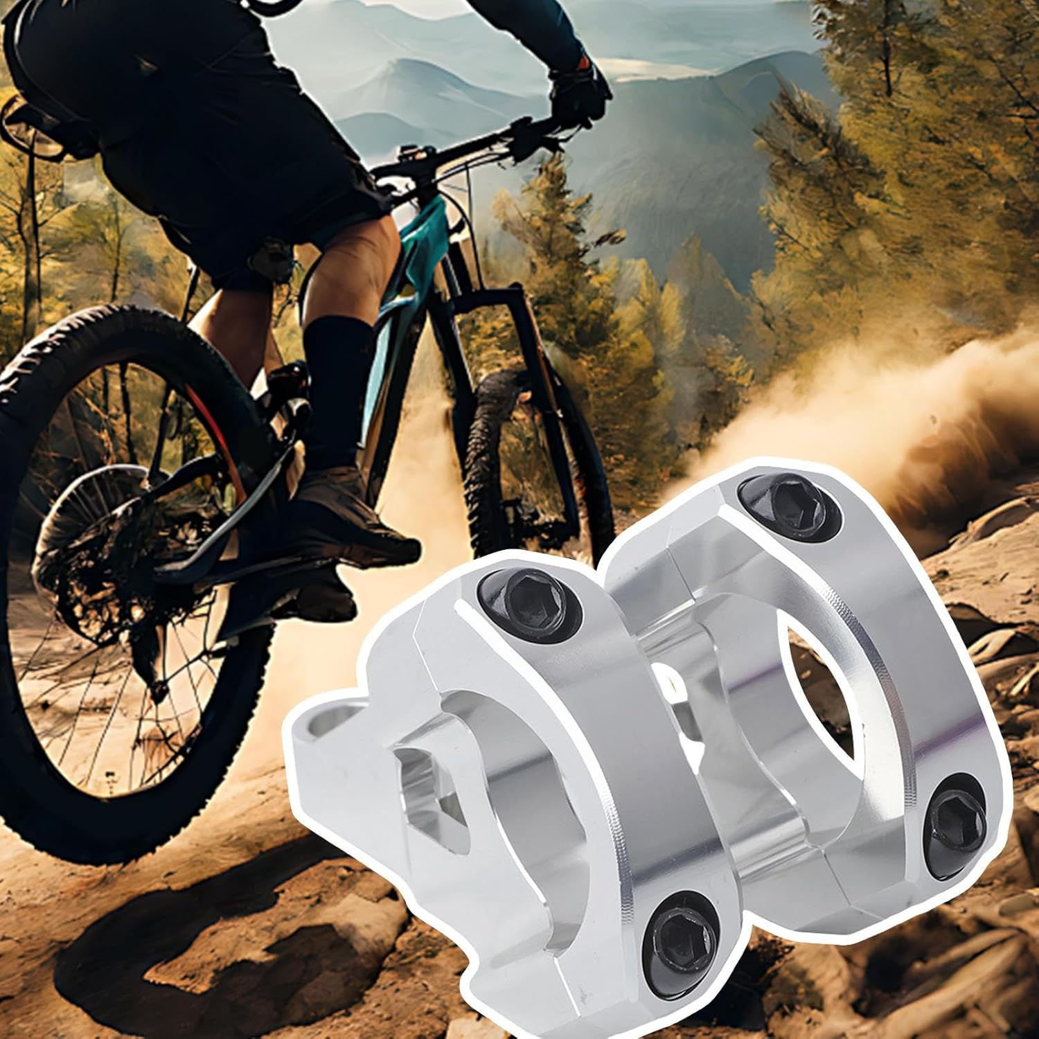 Lightweight Bike Stem - Alloy Split Design for Precision Parts with Construction | Aluminum Alloy Material with 3.5cm Lift for Downhill Riding Forest Trail Modifications for Men Women