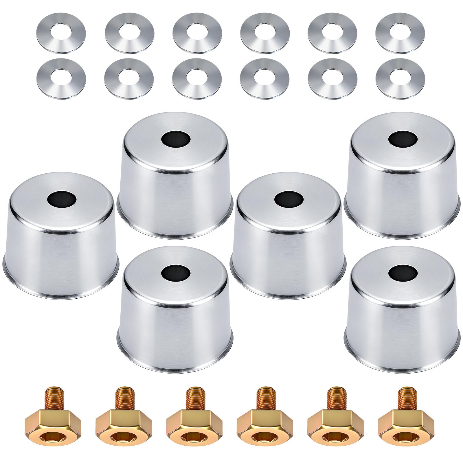 BIBIJIE 6 Pack Mower Deck Blade Bolts, Blade Washers & Dust Cover Cap Kit K5647-34312 K5651-34350 K5651-34352 K5651-34372 Compatible with Kubota ZG222 ZG227 ZD326