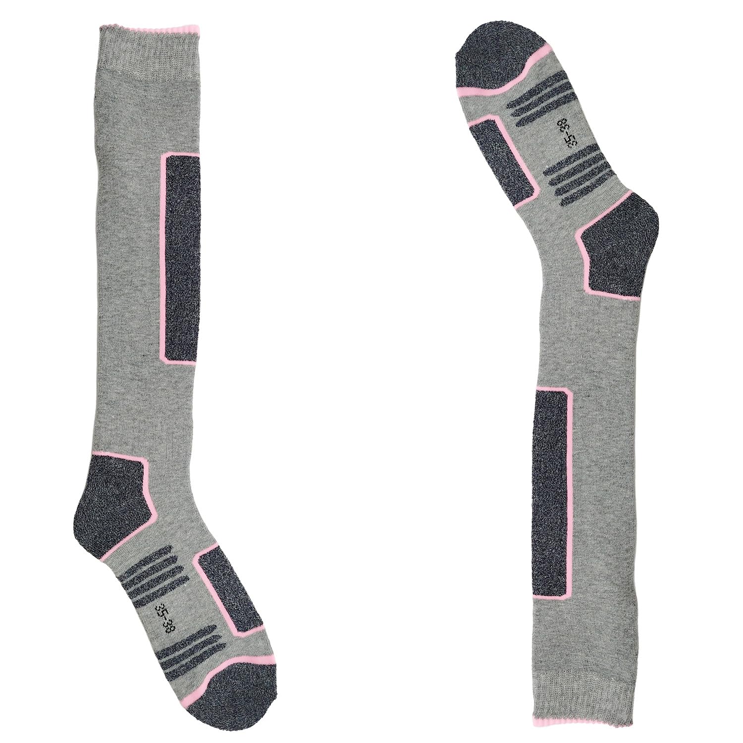 Skisocken Damen (4x Paar) Winter Thermo Ski Kniestrümpfe Vollfrottee Innenfutter