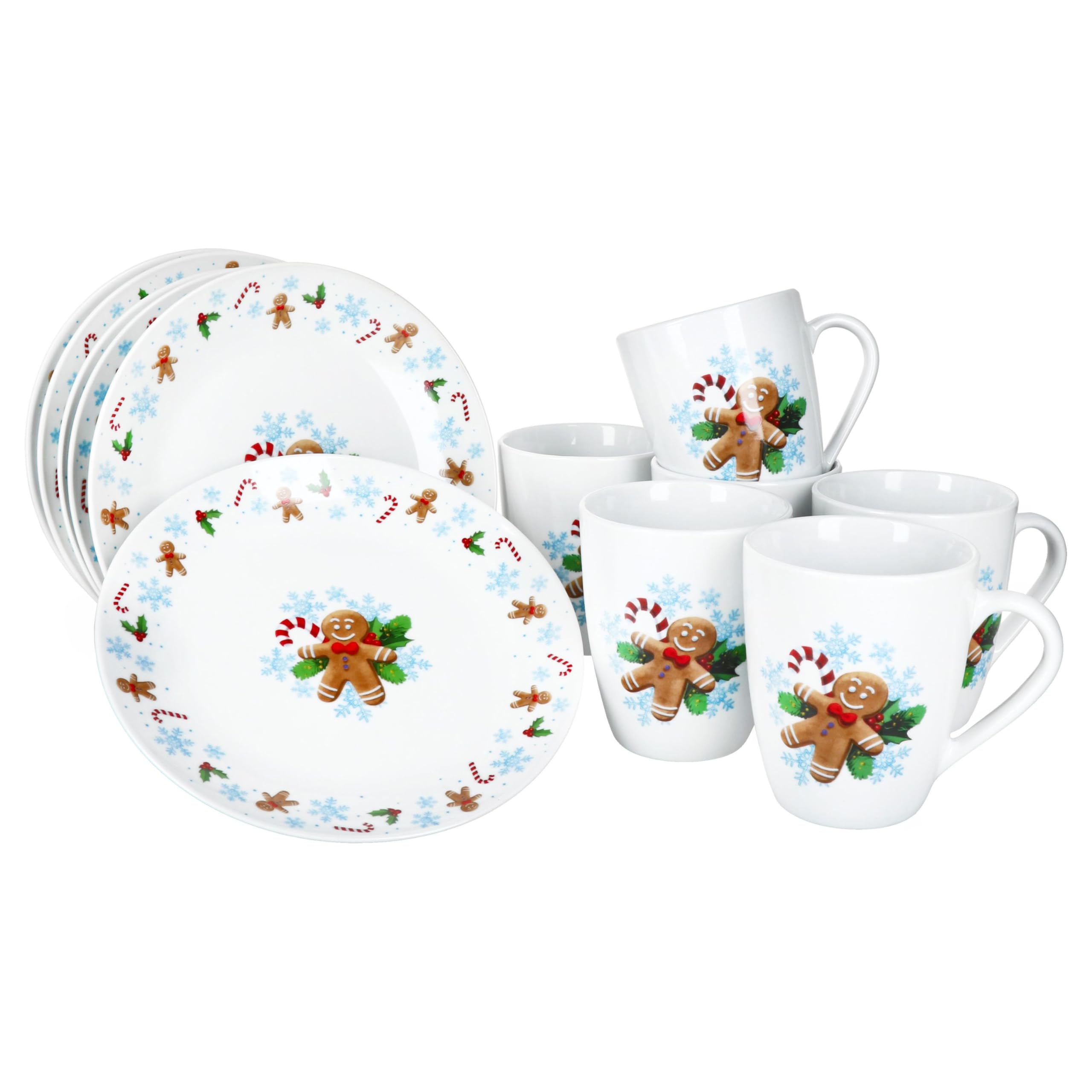 The Christmas Shop | Decoris ontbijtbord - Met gingerbread poppetje The Christmas Shop | Decoris ontbijtbord - Met gingerbread poppetje