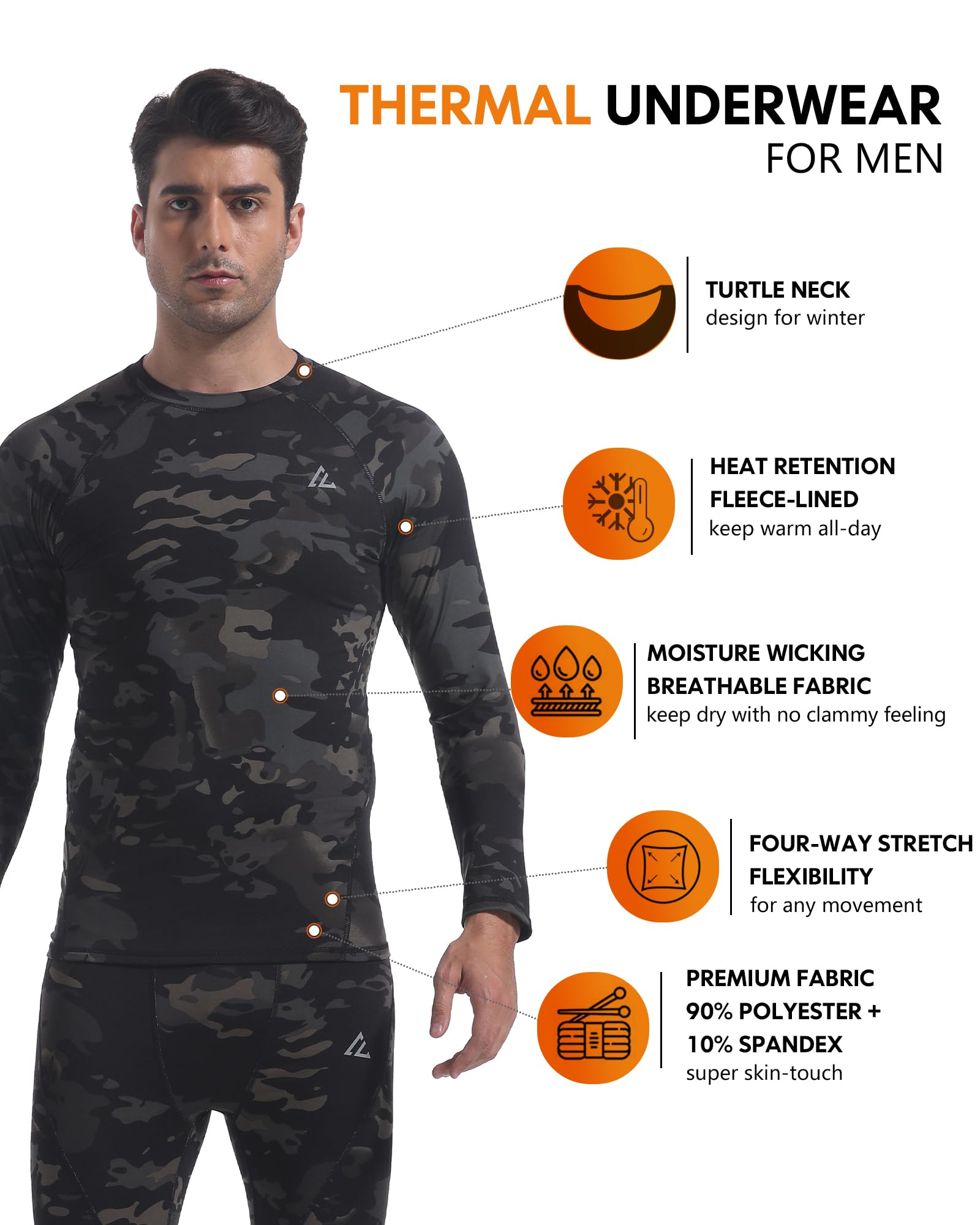 CL convallaria Ropa Termica Hombre Frio Conjunto Termico Hombre Ropa Interior Térmica Hombre Medias Termicas Hombre Invierno