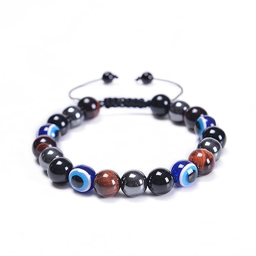 Vista 23 de Triple Protection Bracelet for Women Amethyst Crystal Bracelet Handmade Crystal Beads Bracelet (6mm, Black Onyx)