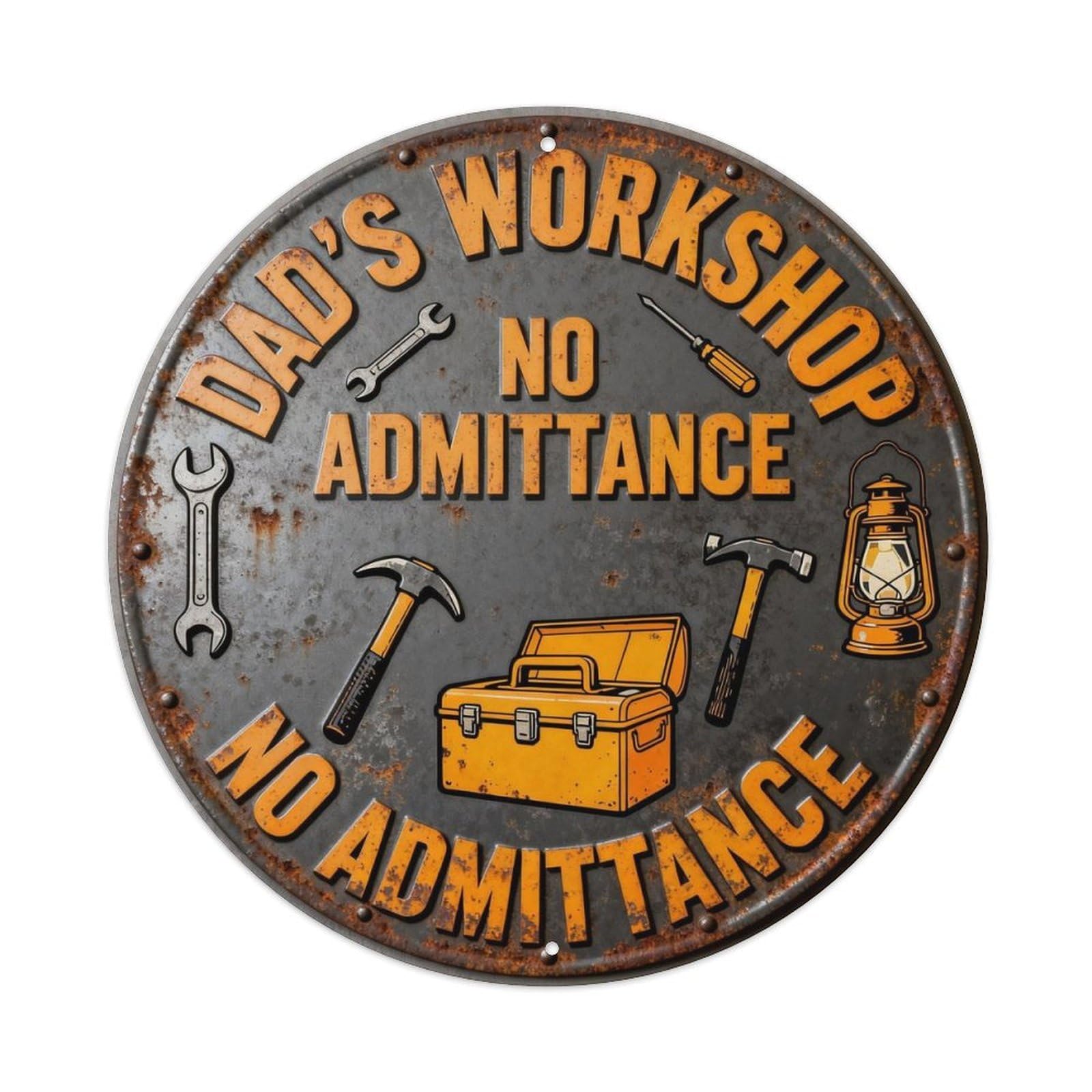 DAD'S WORKSHOP NO ADMITTANCE Metal Tin Sign Plaque