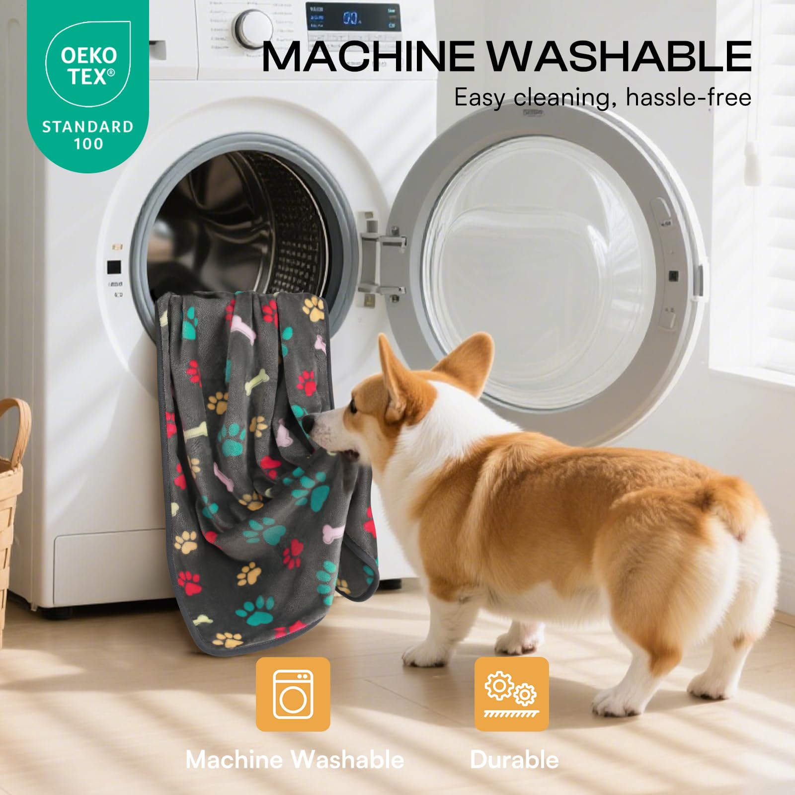 Luciphia 1 Paquete de 6 Mantas para Perro, Gato, Suave y Esponjoso, Manta de Forro Polar para Mascotas, cálido y Lindo diseño de impresión para Cachorros, Gatitos, Perros, Hueso, Grande (41 x 31