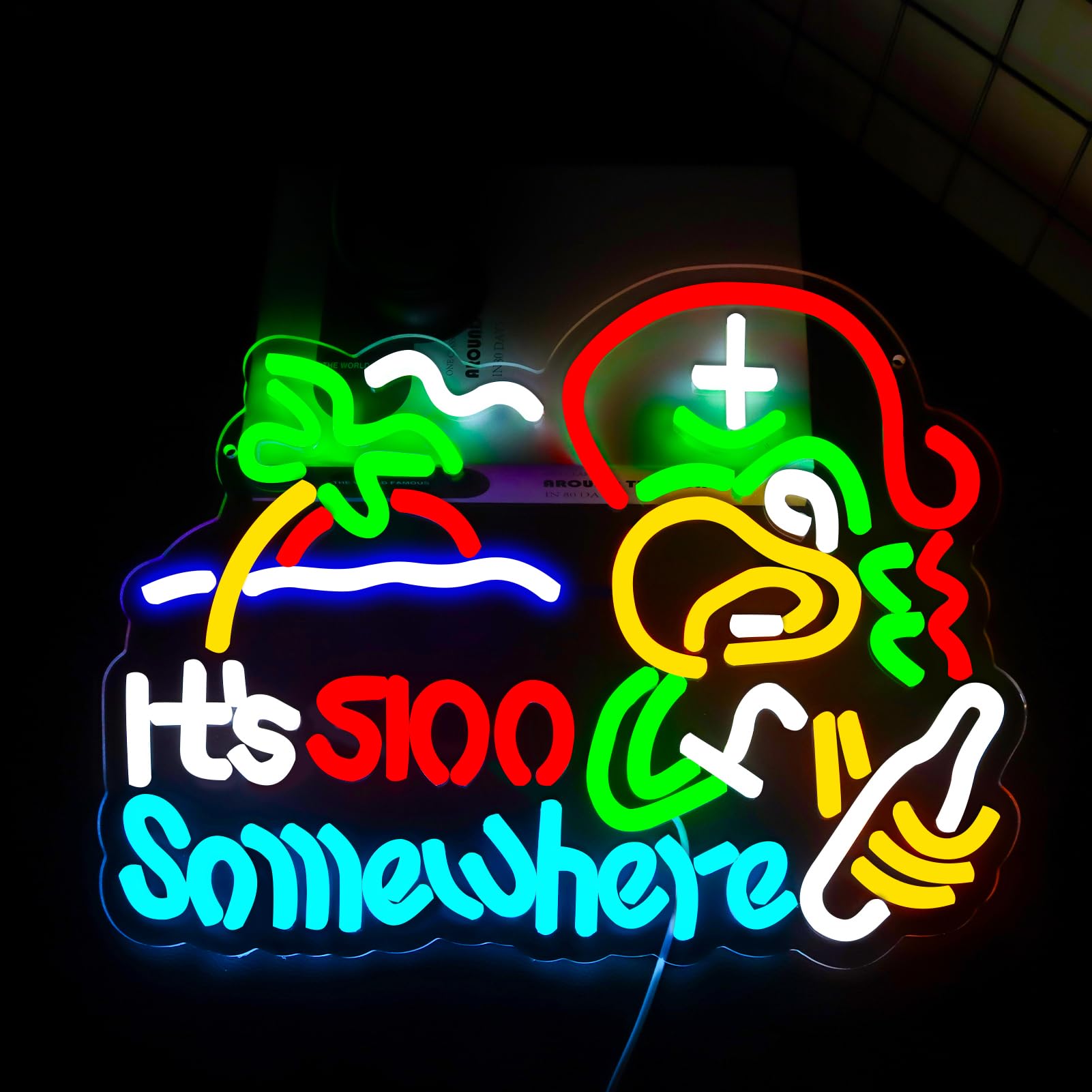 Photo 1 of WittyRhE 5 O'Clock Somewhere Parrot Neon Sign