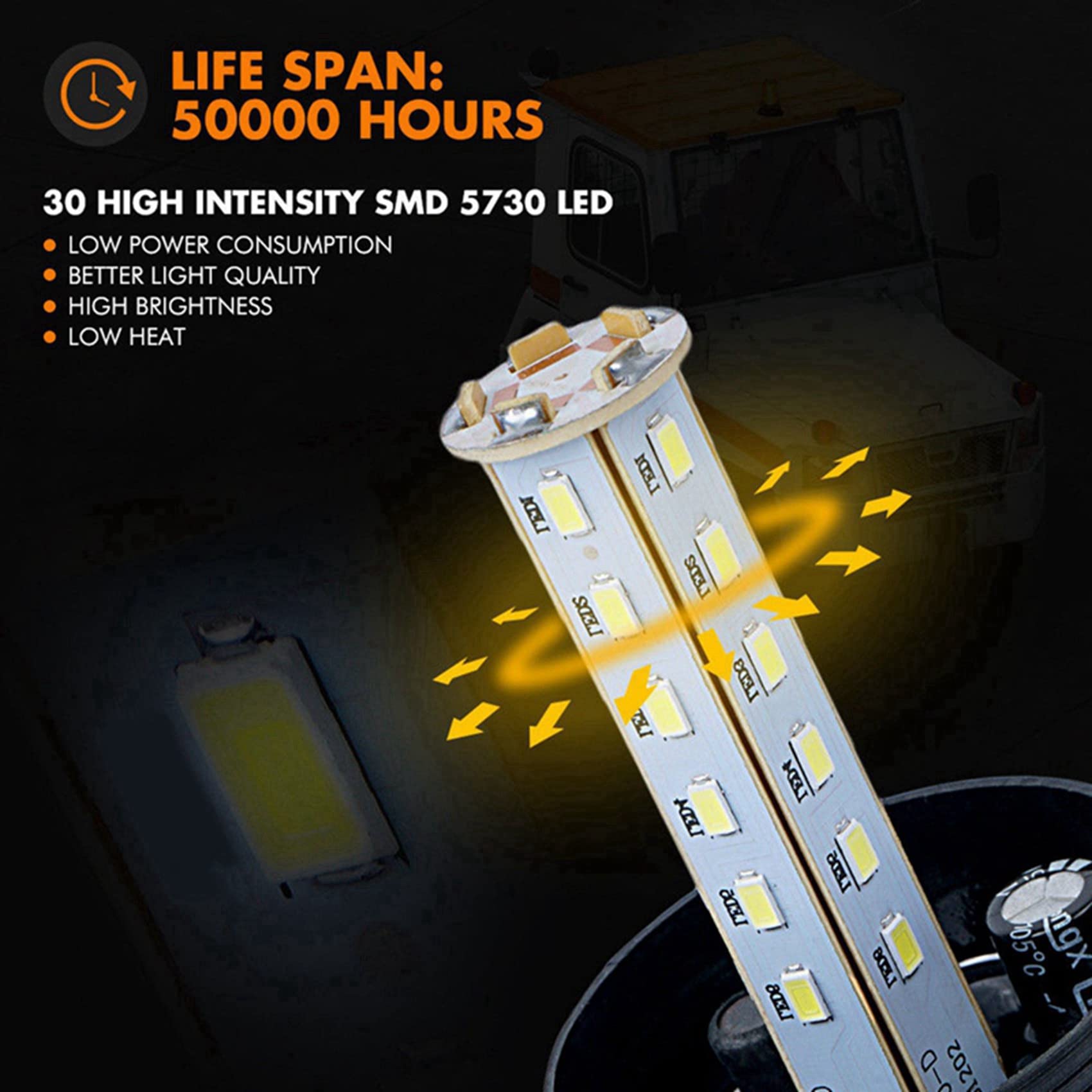 8X Carrello elevatore 30 LED Avvertimento Lampeggiante di emergenza Lampada Stroboscopica Markup