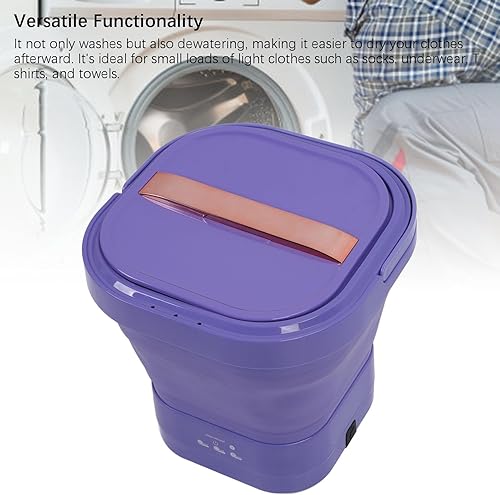 Miniatura 5 de Lavadora portátil de 23 litros, lavadora plegable recargable con secadora giratoria, mini lavadora para ropa interior, pequeñas delicadas, adecuada