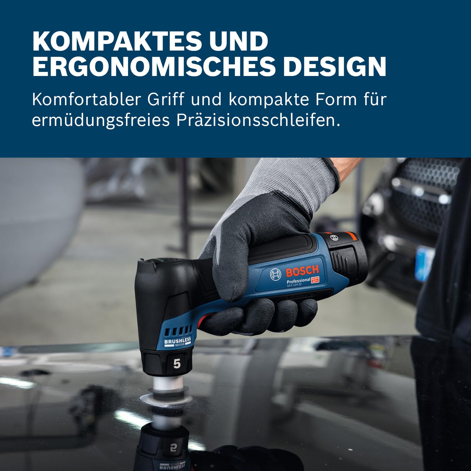 Bosch PRO 12V System Akku-Exzenterschleifer GEX 12V-32 (inkl. montiertem 32 mm Klett-Schleifteller, 32 mm selbstklebender Schleifteller)