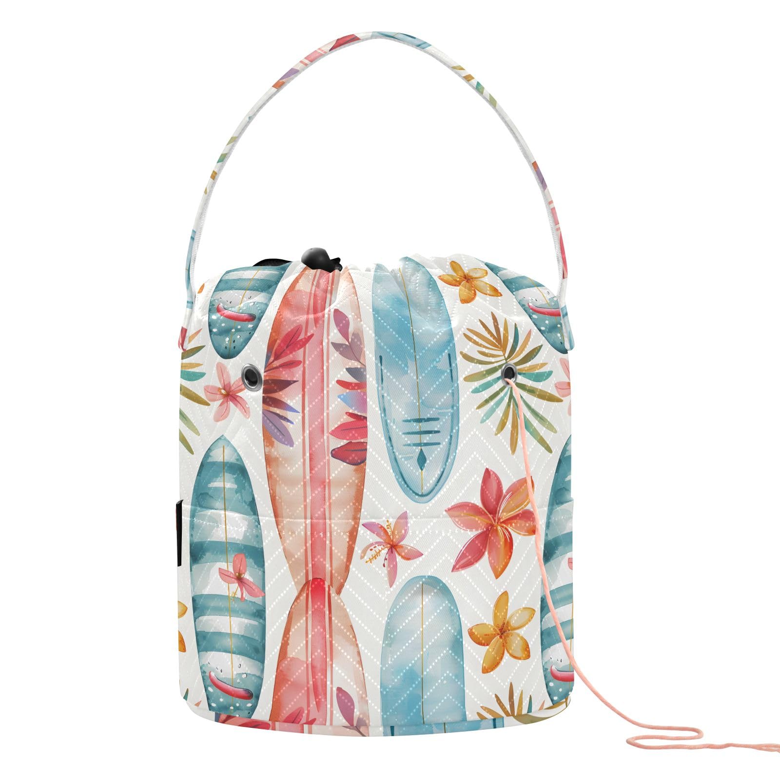 Yarn Storage Bag Small Crochet Bag Knitting Bag Organizer Surfboard Watercolor Yarn Bags for Crocheting Basket