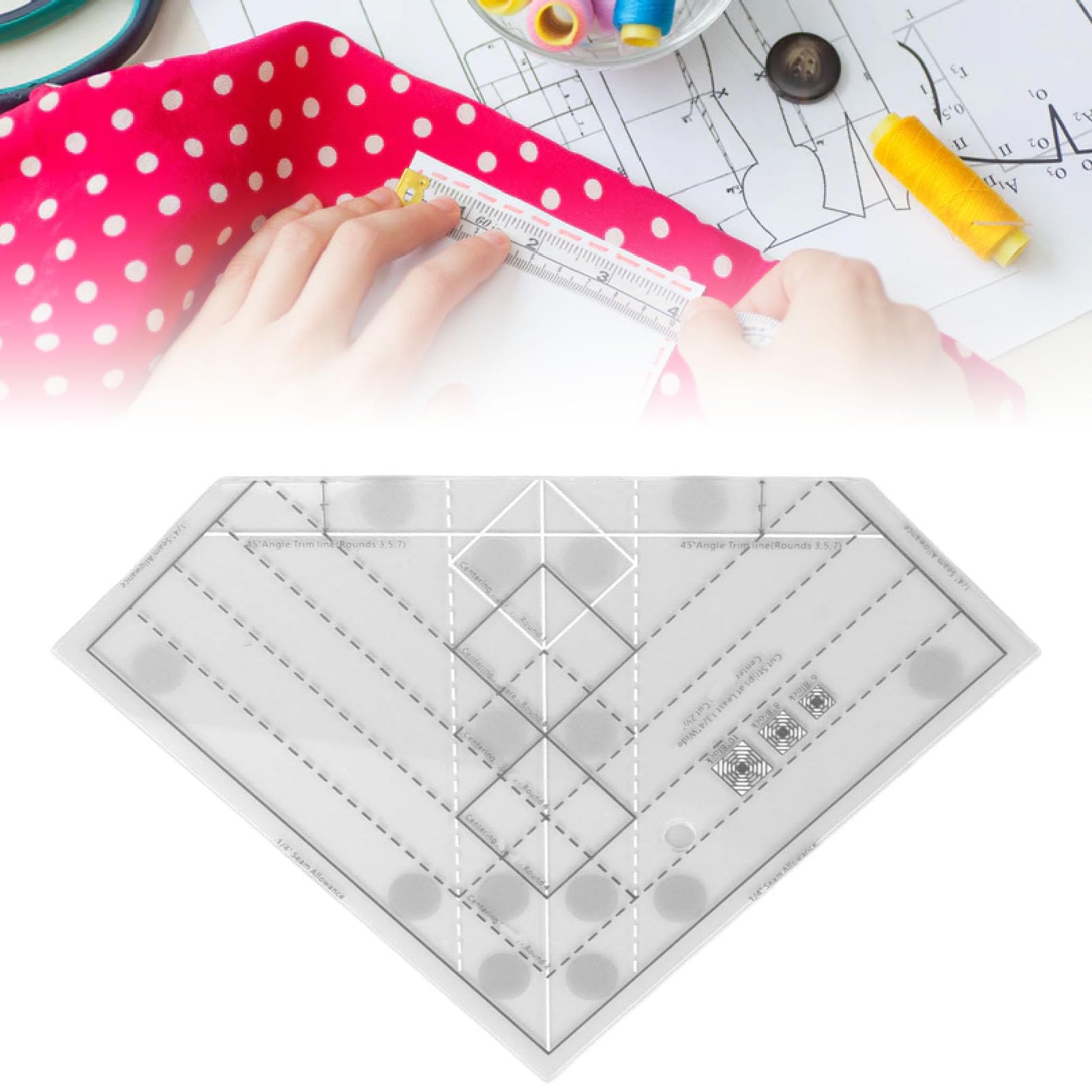 Jelquix Grids Quilt Ruler, Professional Acrylic Precise Scale Ruler, Sewing with Clear Markings, Ideal for DIY Craft