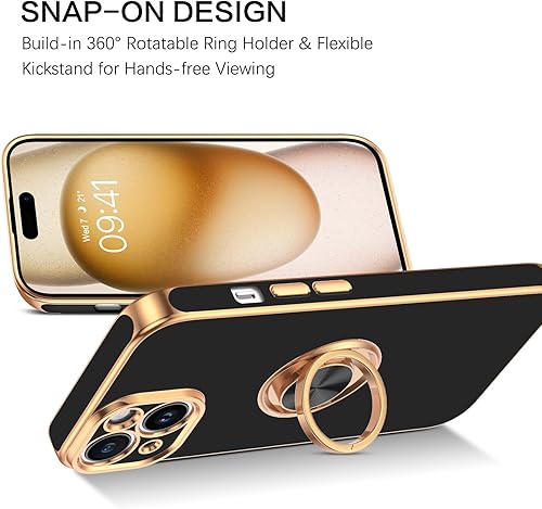 Miniatura 5 de BENTOBEN Funda compatible con iPhone 15, funda para teléfono iPhone 15, ajuste delgado, soporte de anillo de 360, soporte magnético para automóvil,