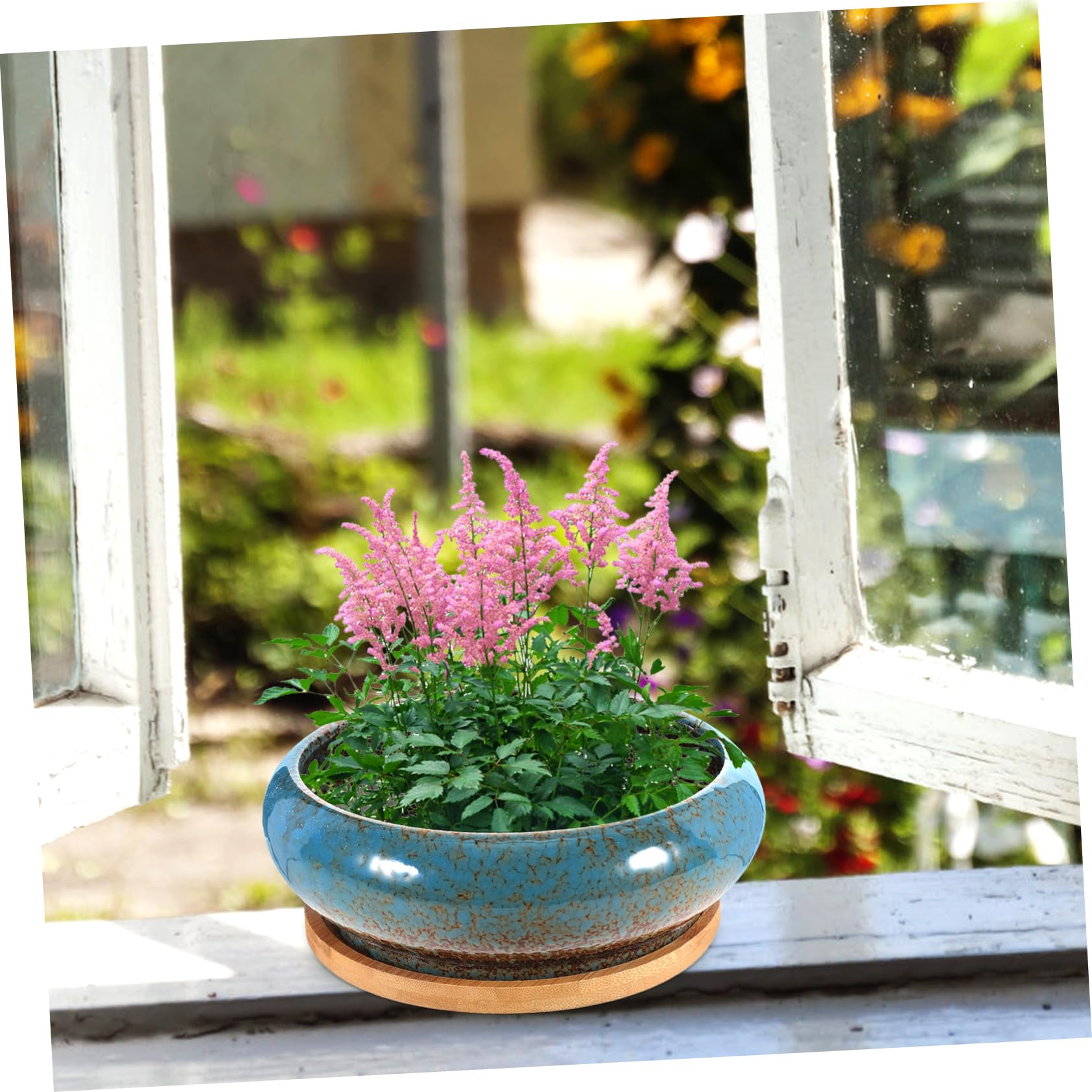 Kisangel 4 Ensembles Pot De Pépinière Poubelle Titulaire des Stands Plantes D'intérieur Maison Bonsaï Décor Soutien Planteur Terre Cuite Pot De Jardinière Succulent Artificiel Céramique