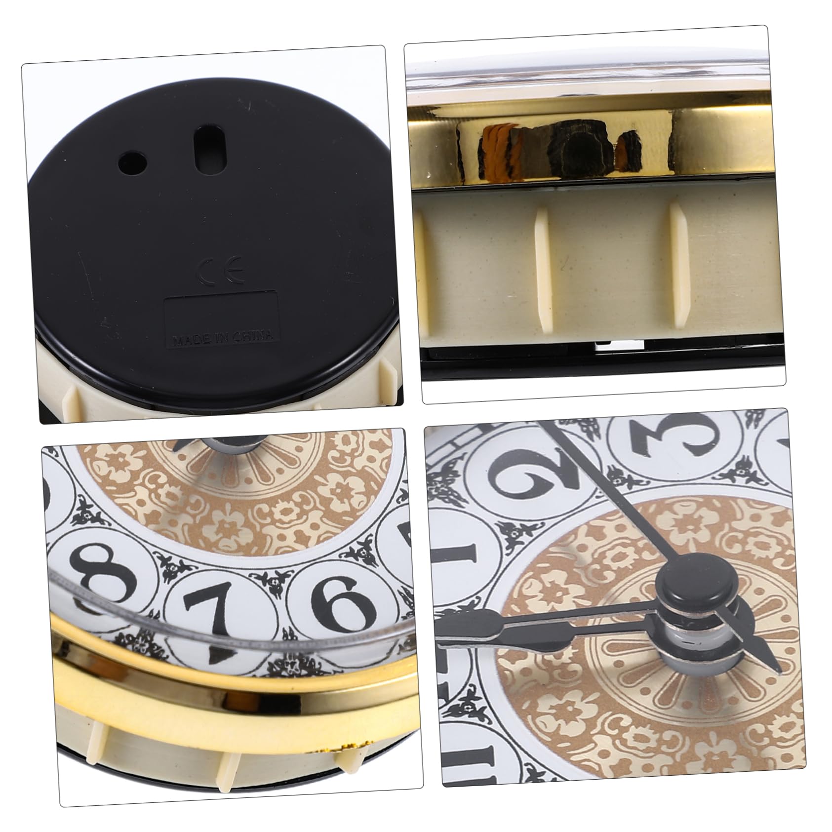 Alipis 4 Pezzi inserto orologio rotondo motore 'orologio inserto fai da te calendario desk clock home decor meccanismo ' in miniatura i di Metallo