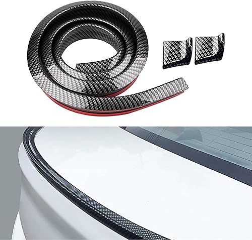ZKFAR 1 tira decorativa universal para el ala trasera del automóvil, 4.92 pies, sin alerones, adhesivos de goma para labios, adecuadas para portón