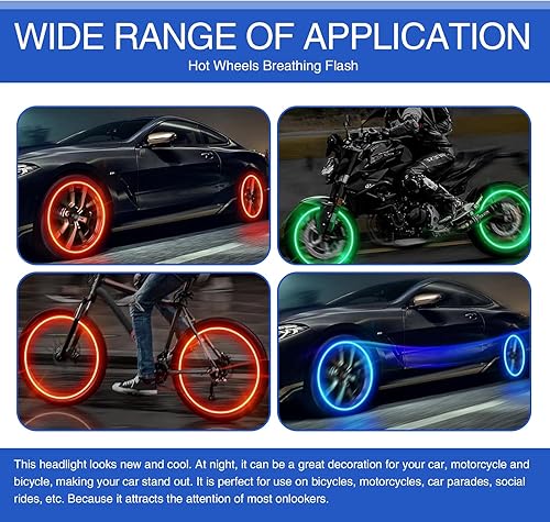 Miniatura 5 de jokormo 6 luces intermitentes para automóvil, dinámicas y frías con detección de vibraciones Hot Wheels American Valve Lights, accesorios