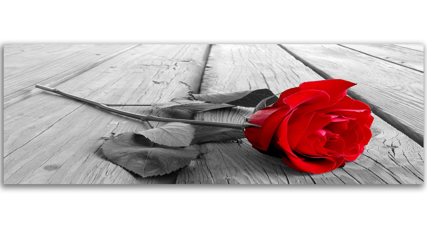 Feeby Cuadro En Lienzo Tablas Rústico Rosa 150x60 cm 1 Pieza Modernos Impresión Artística Calidad Fotografica Imagen Decoración de Pared Salon Dormitorio Cocina Oficina Pasillo Rojo Gris