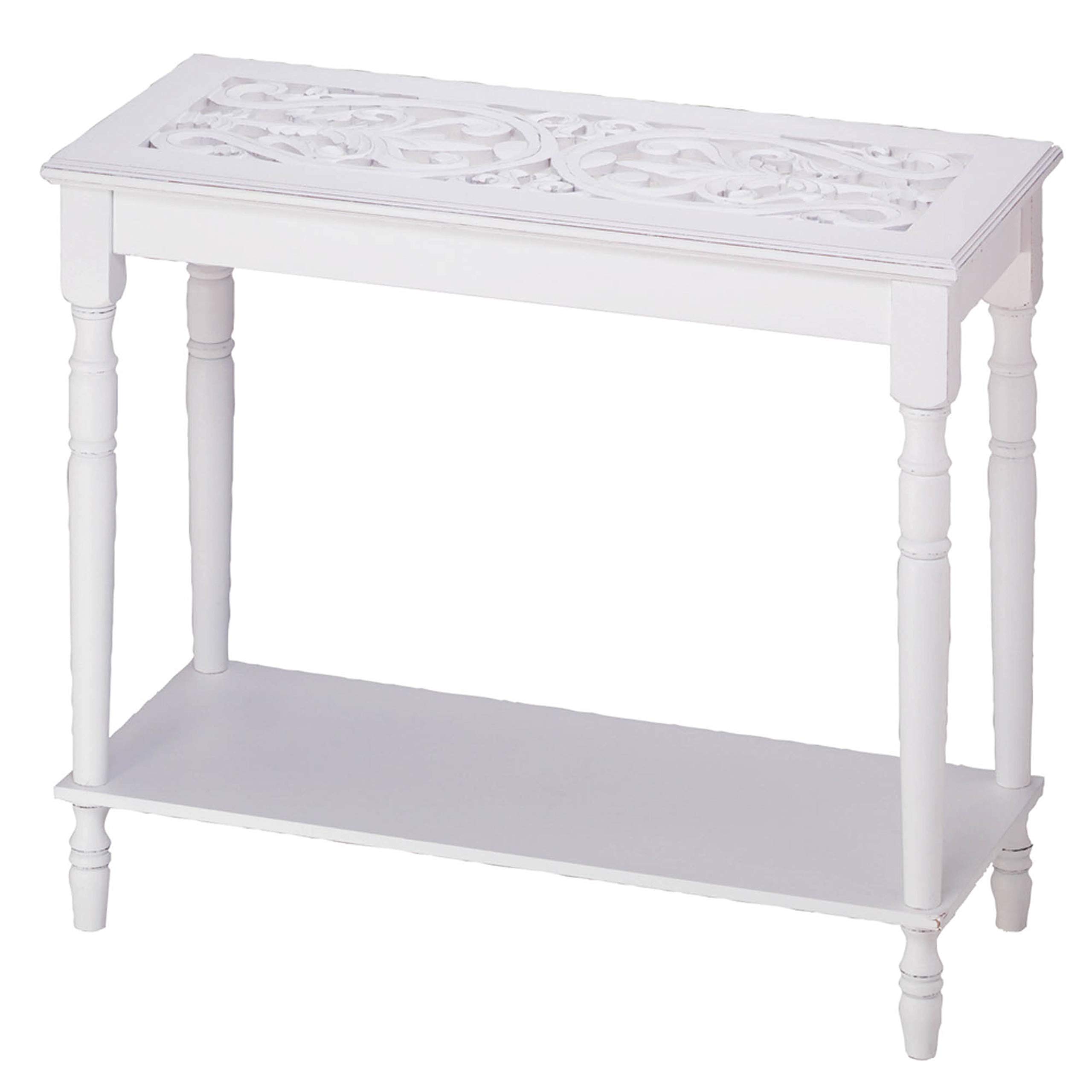 Accent Plus Carved-Top Table 35x14x29