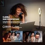 NEEWER Basics 5"/13cm lumière de bureau avec support, support de téléphone, 10W LED Selfie Light Compatible avec iPhone pour l'enregistrement vidéo Ordinateur portable Webcam Zoom Video Conference Lighting Maquillage, Noir BR60