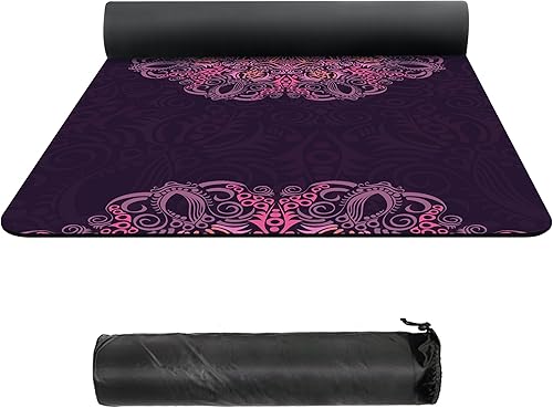 nuveti Suede TPE Yoga Mat Eco Friendly Non Slip Yoga Mats with Carrying Bag,72"x32" Extra Thick 8MM Exercise & Workout Mat for Yoga, Pilates and