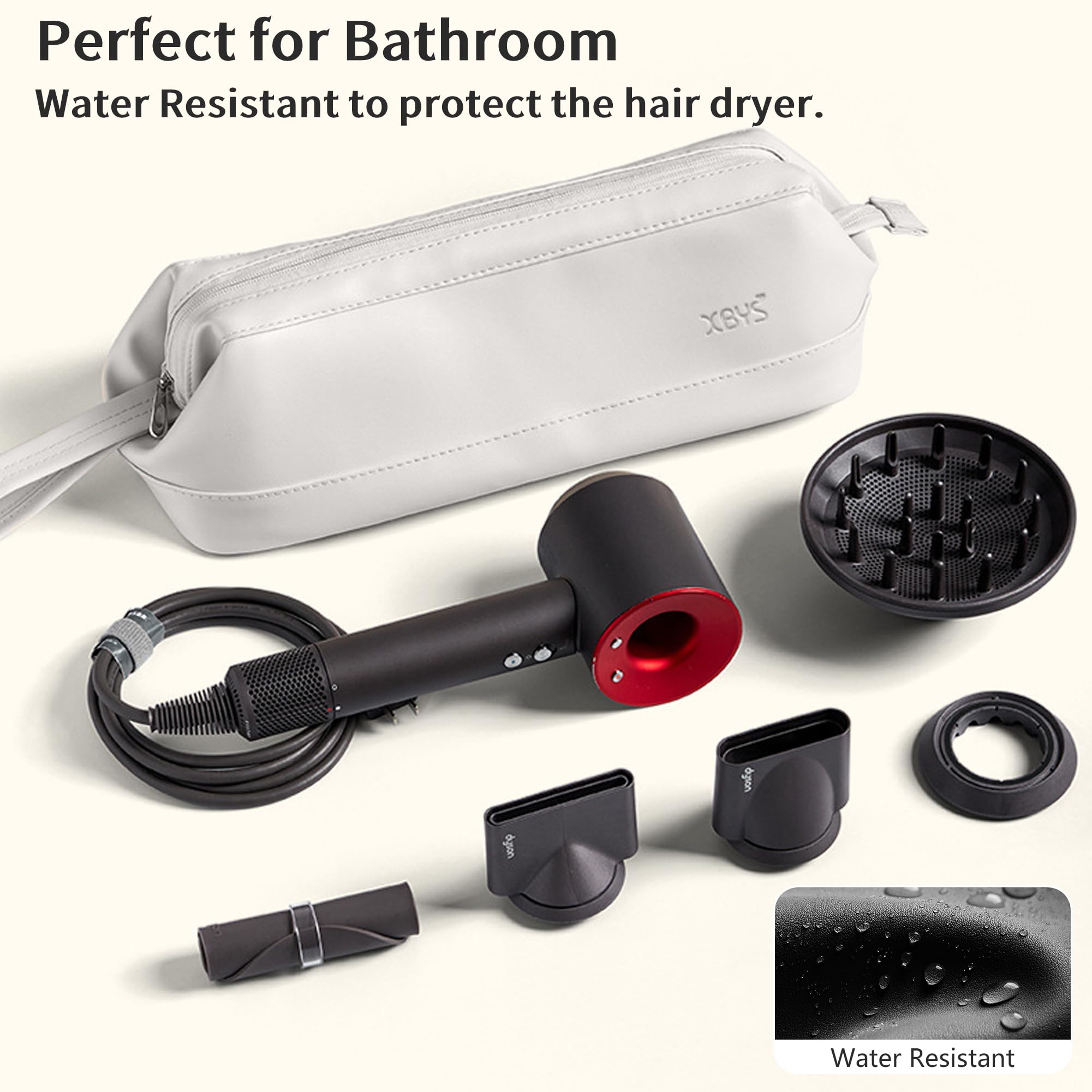 Reise-Aufbewahrungstasche für Dyson Airwrap/Shark Flexstyle Complete Styler und Aufsätze, Tragbare Hair Tools Reisetasche, wasserdichte Tragetasche für Haartrockner (Grau, Eine Schicht)