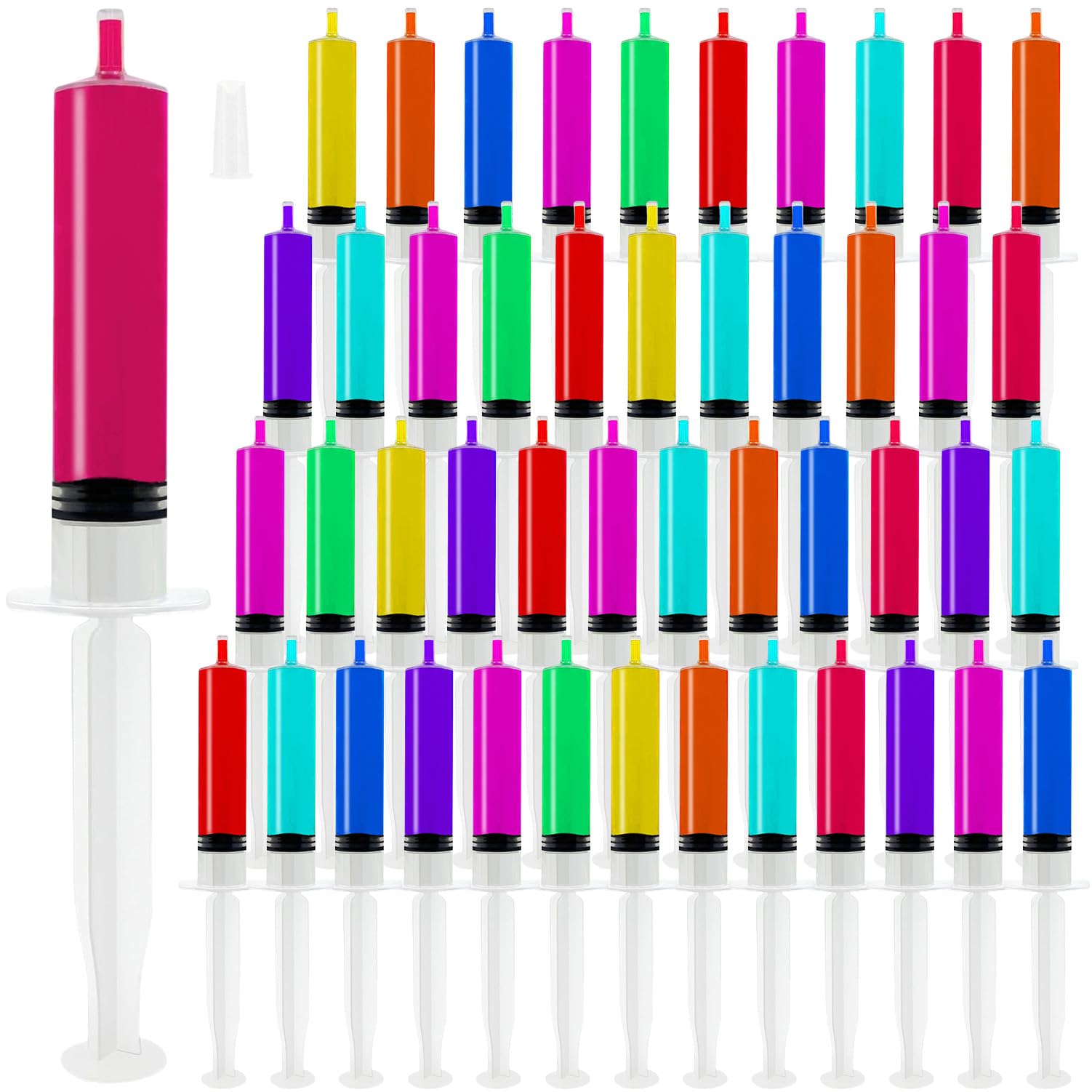 120 Pack Plastic Syringes with Tip Cap 10ml Capacity Resuabl -1