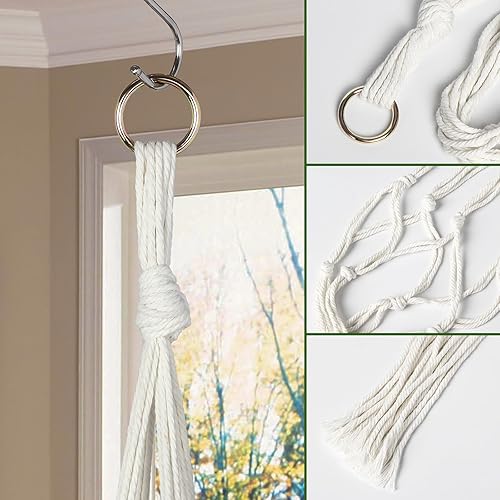 Miniatura 5 de AOMGD 6 Pack Macrame Plant Hanger Indoor Hanging Planters for Indoor Outdoor Plants with 6 S Hooks and 6 Hook Nails, Hanging Plant Holder 43" Boho