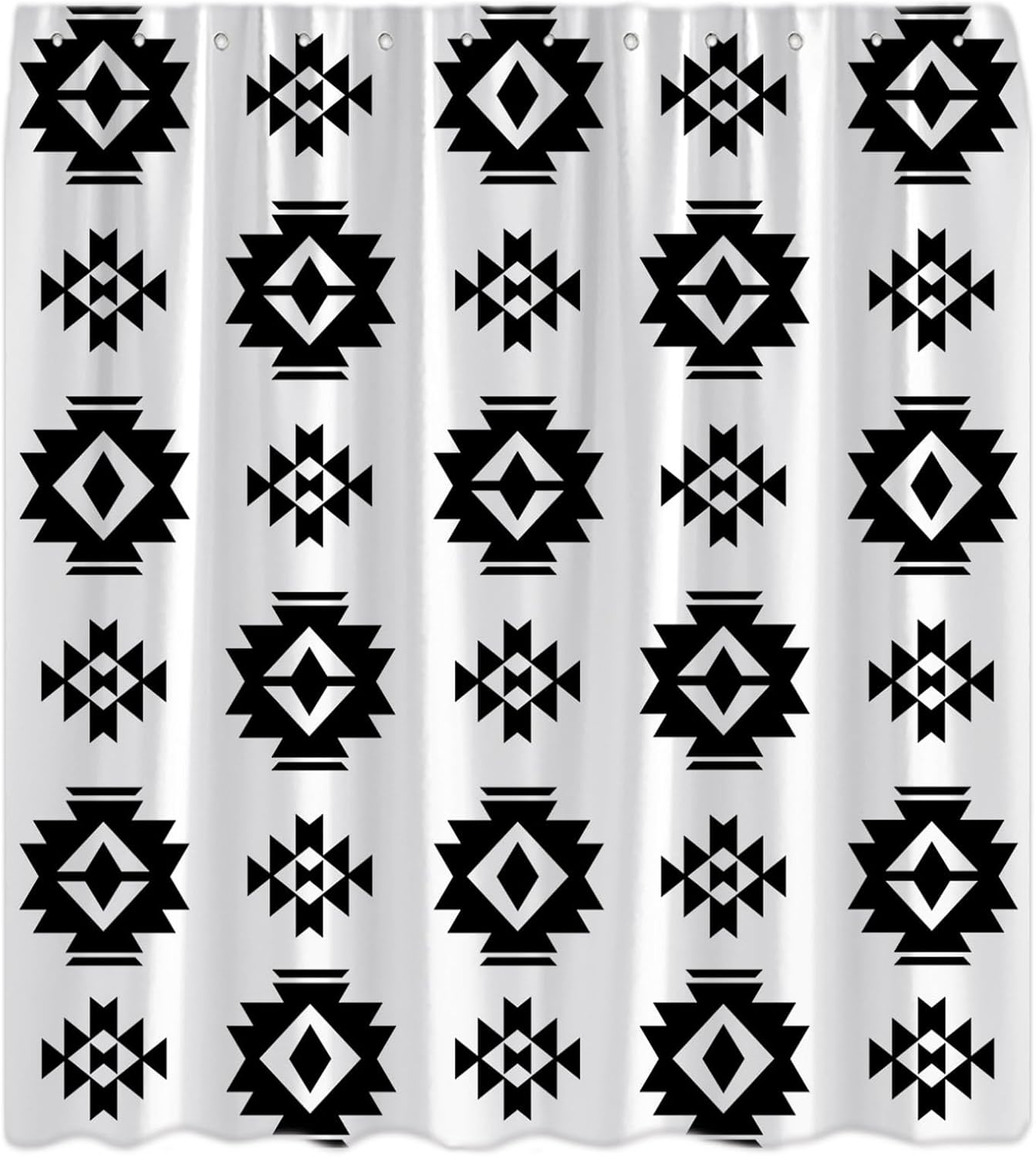 Western Aztec Shower Curtain Boho Abstract Geometric Modern Southwestern Native Tribal Navajo Ethnic Vintage Bathroom Curtains Decor with Hooks