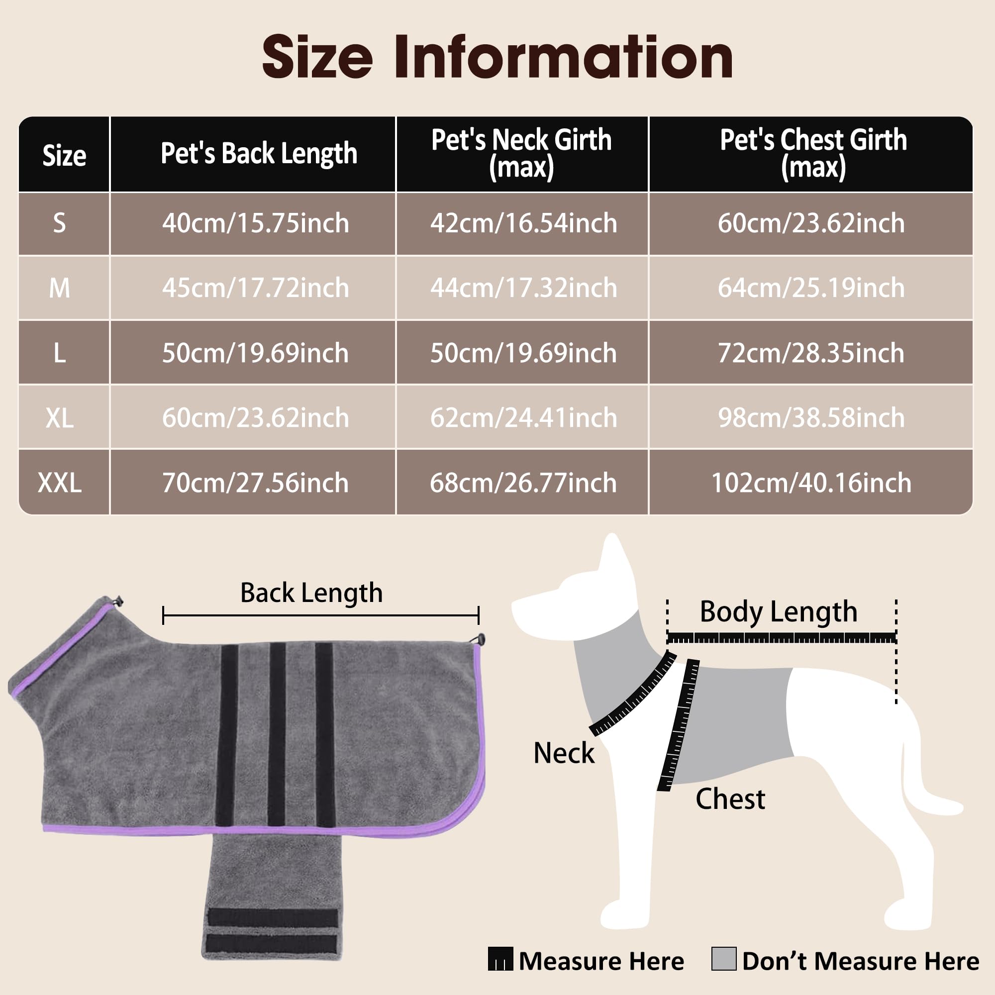 Peignoir Microfibre pour Chien – Séchage Rapide, Super Absorbant, Idéal pour Chiens Moyens et Grands – Peignoir Doux et Confortable, pour Bain et Promenade