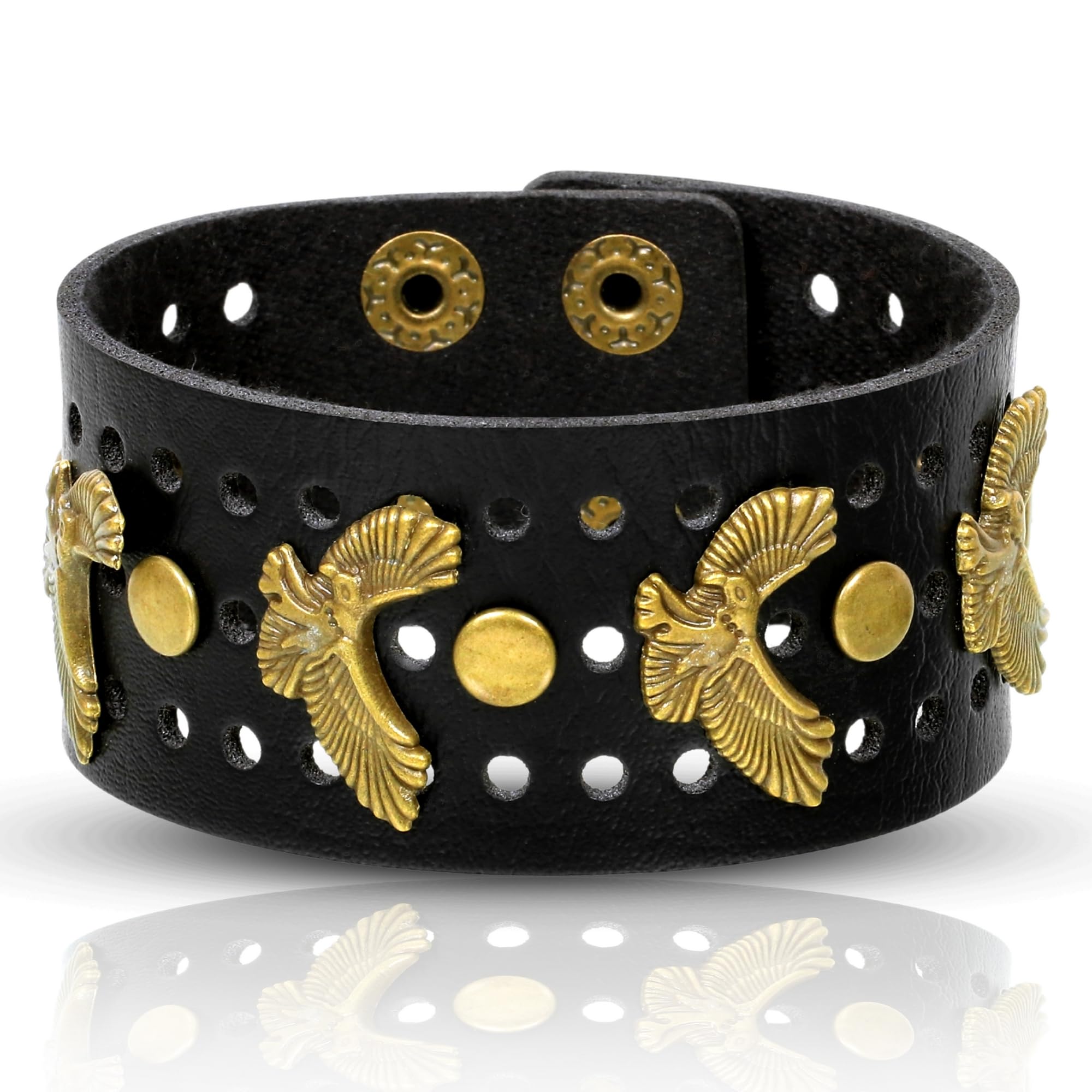 University Trendz Leather Cuff Double Wide Bracelet Fashionable Rope Bracelet for Boys