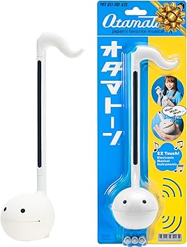 Otamatone Japanese Electronic Musical Instrument Portable Music Synthesizer from Japan by Maywa Denki Studio Award Winning, Educational Fun Gift for Children, Teens & Adults - White