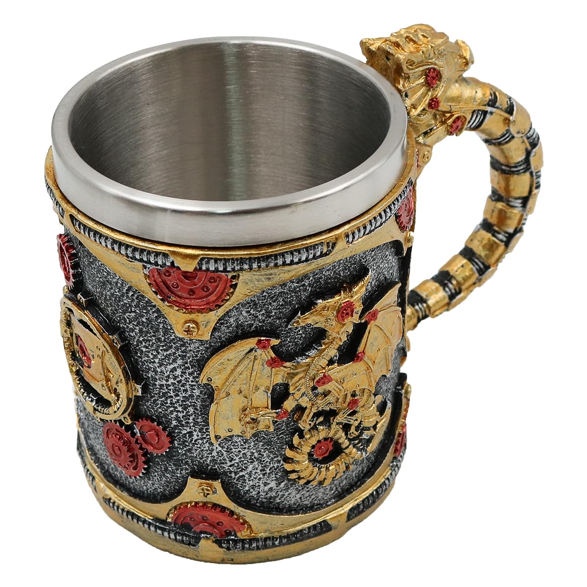 Tazas de Cerveza Vintage Patrón de Dragón Copa de Vino Medieval para el Día del Padre de los Hombres