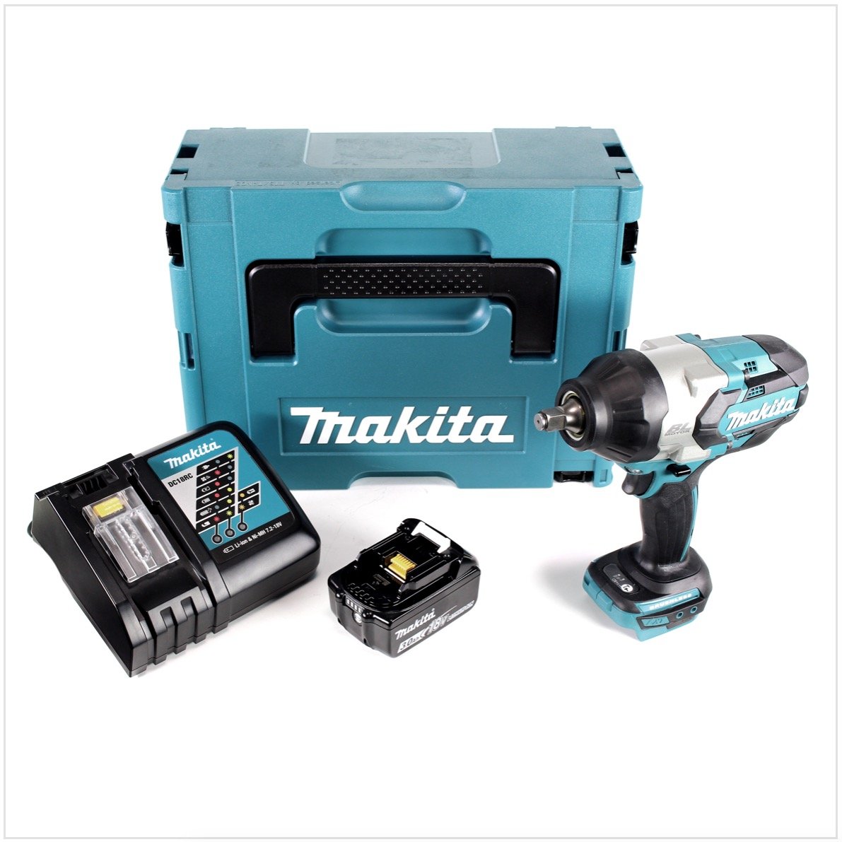 Makita DTW 1002 RF1J akumulatorowa wkrętarka udarowa 18 V 1050 Nm + 1 x akumulator 3,0 Ah + szybka ładowarka w Makpac 3